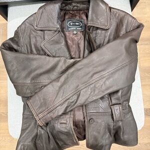 Tannery West Dark Brown Leather Coat